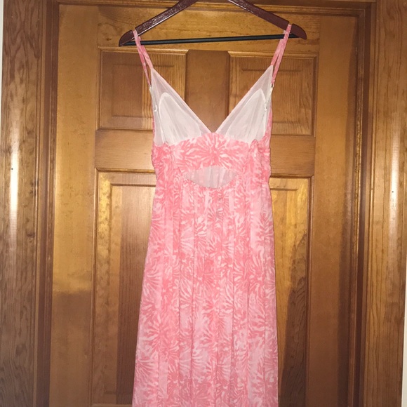 Pink and White Floral Maxi Dress WORN ONCE - Picture 3 of 4